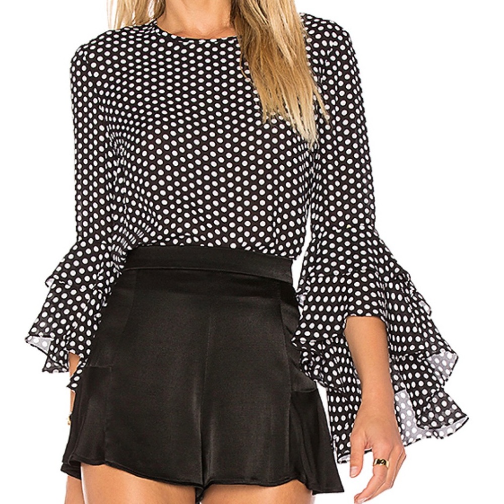 Milly Silk Blouse with Bell Sleeves